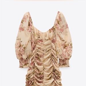 Zara floral ruffle dress